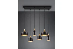 Trio Lighting Chiraz Taklampe 6L E27 Matt Svart/Matt Messing