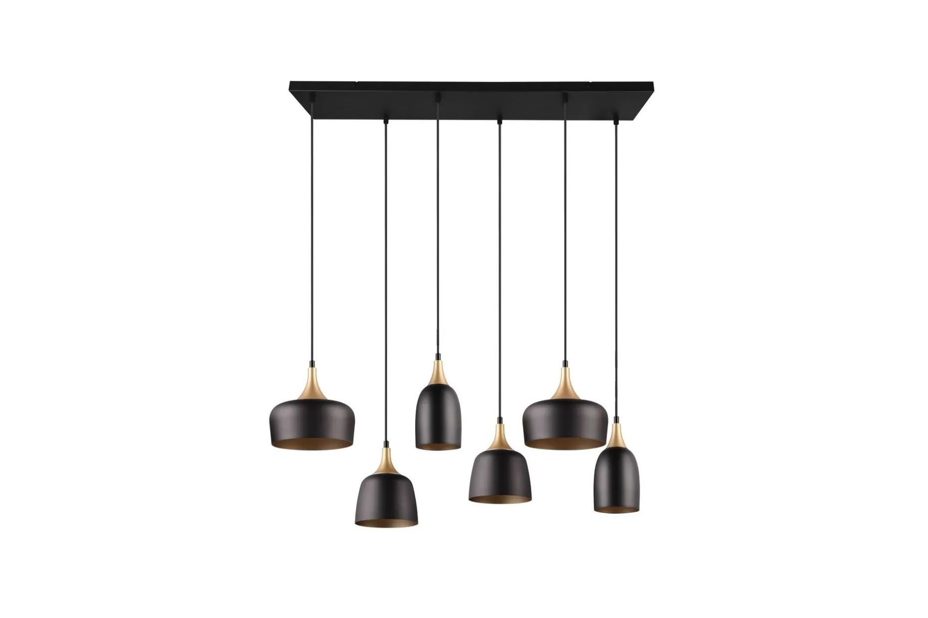 Trio Lighting Chiraz Taklampe 6L E27 Matt Svart/Matt Messing