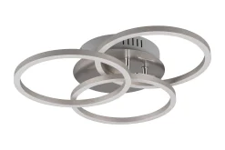 Trio Lighting Circle LED plafond børstet stål