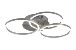 Trio Lighting Circle LED plafond børstet stål
