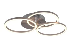 Trio Lighting Circle LED plafond børstet stål