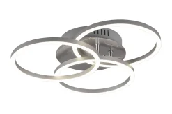 Trio Lighting Circle LED plafond børstet stål