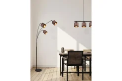 Trio Lighting Davos gulvlampe 3L E14 matt svart/greige