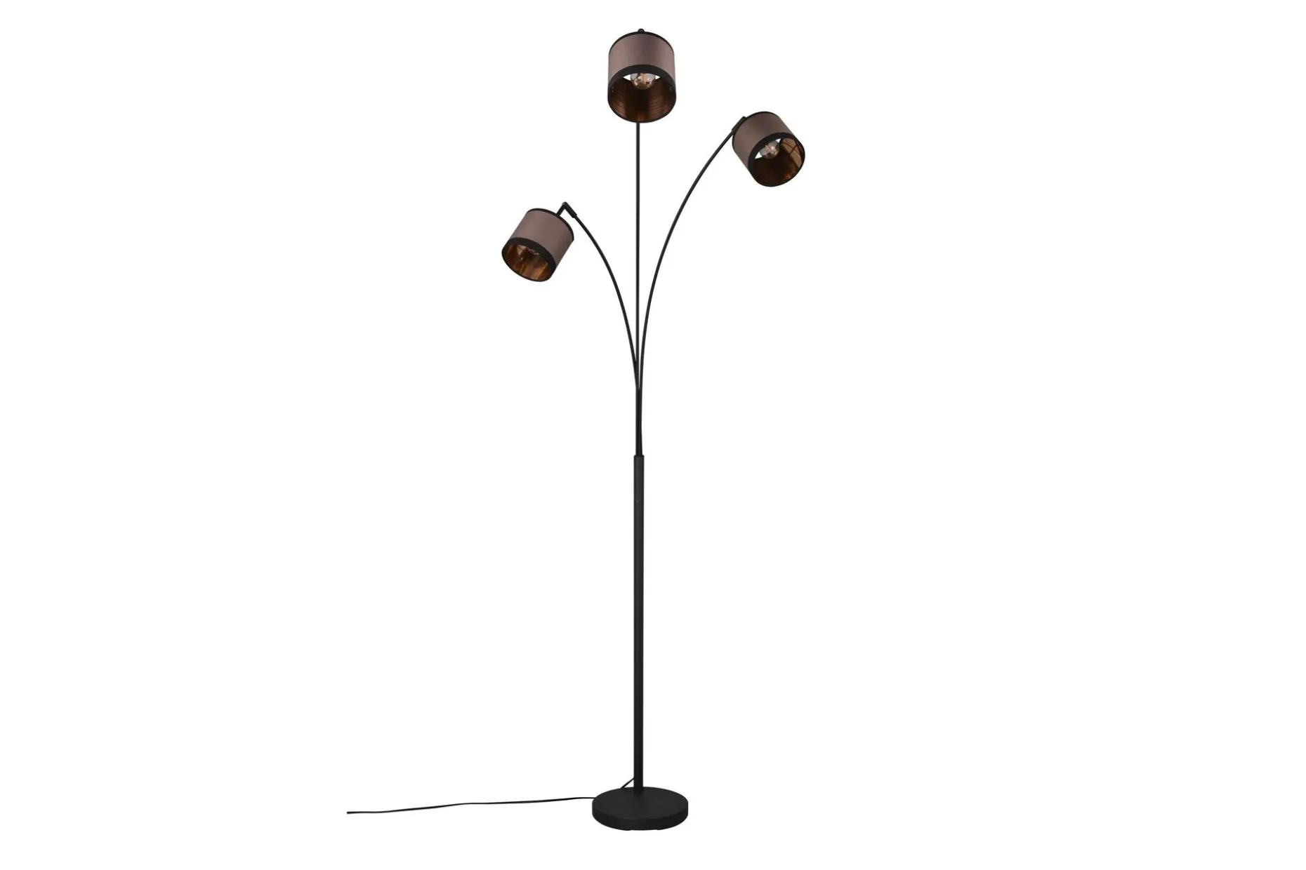 Trio Lighting Davos gulvlampe 3L E14 matt svart/greige