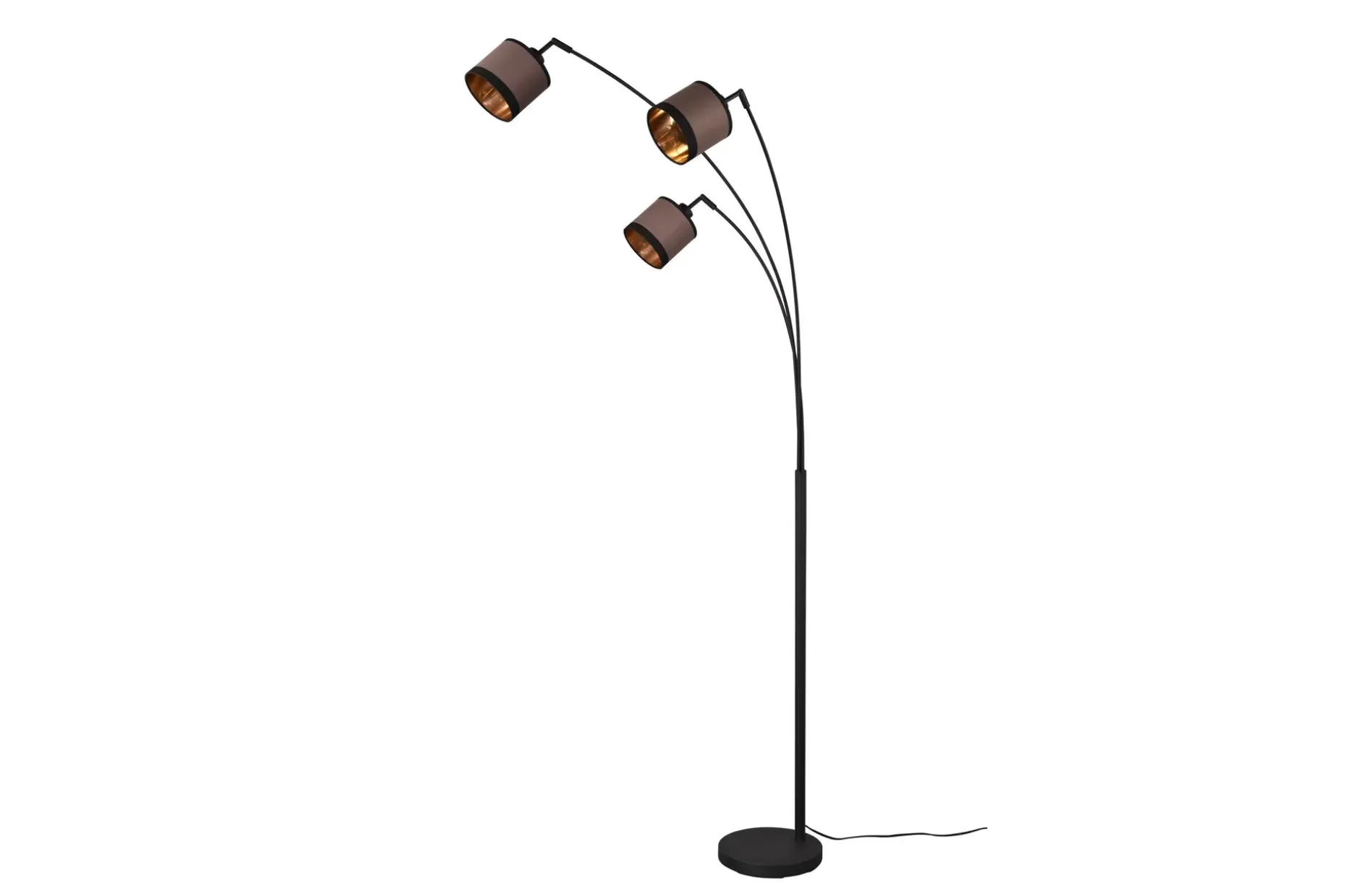 Trio Lighting Davos gulvlampe 3L E14 matt svart/greige