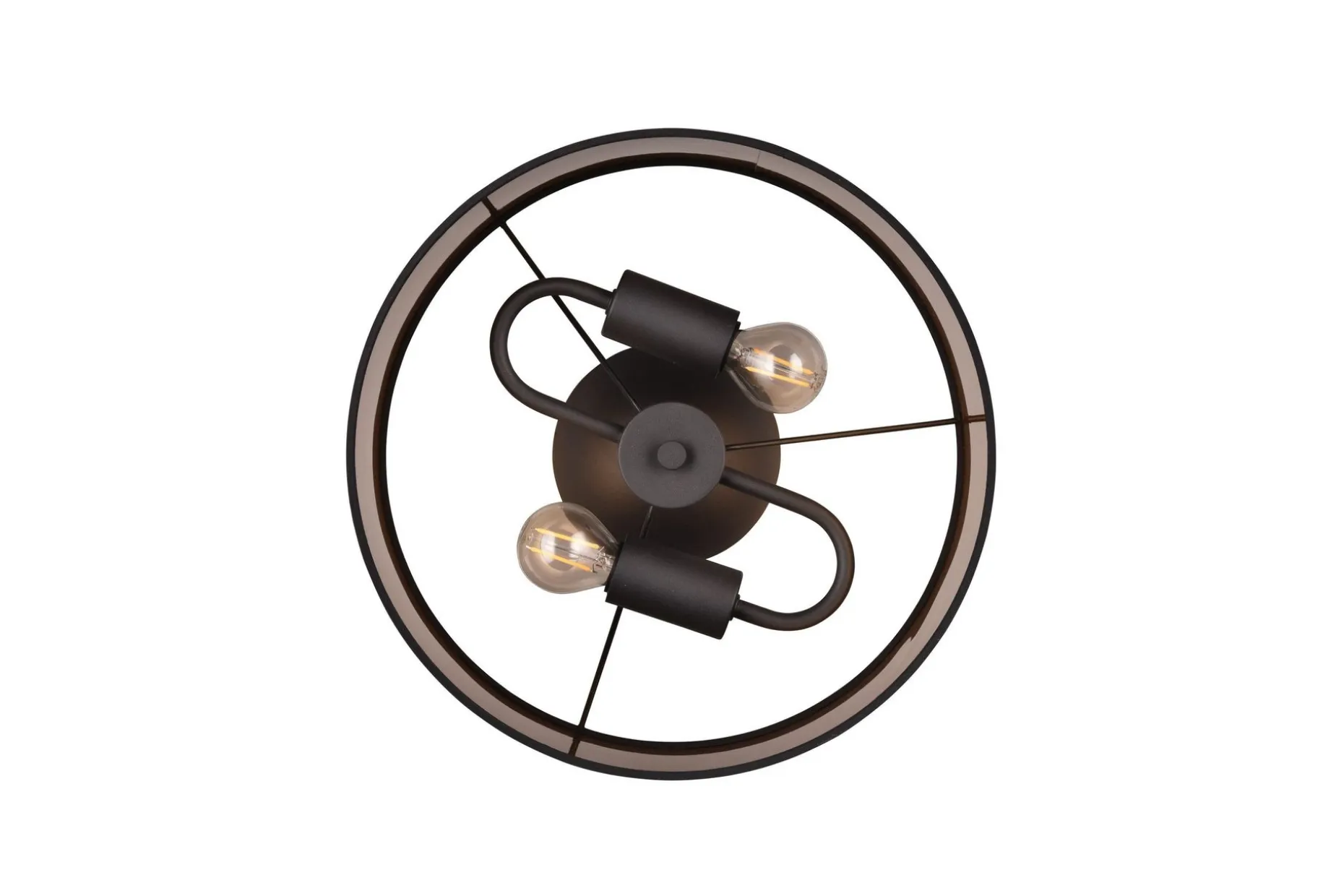 Trio Lighting Davos plafond 30 cm 2xE14 matt svart/greige