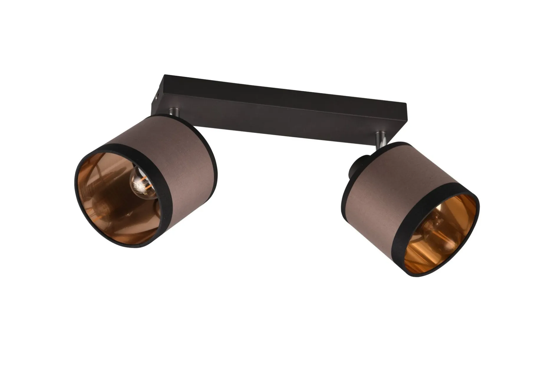 Trio Lighting Davos Spotlight 2L E14 matt svart/greige