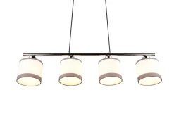 Trio Lighting Davos Taklampe 4L E14 Krom/Hvit