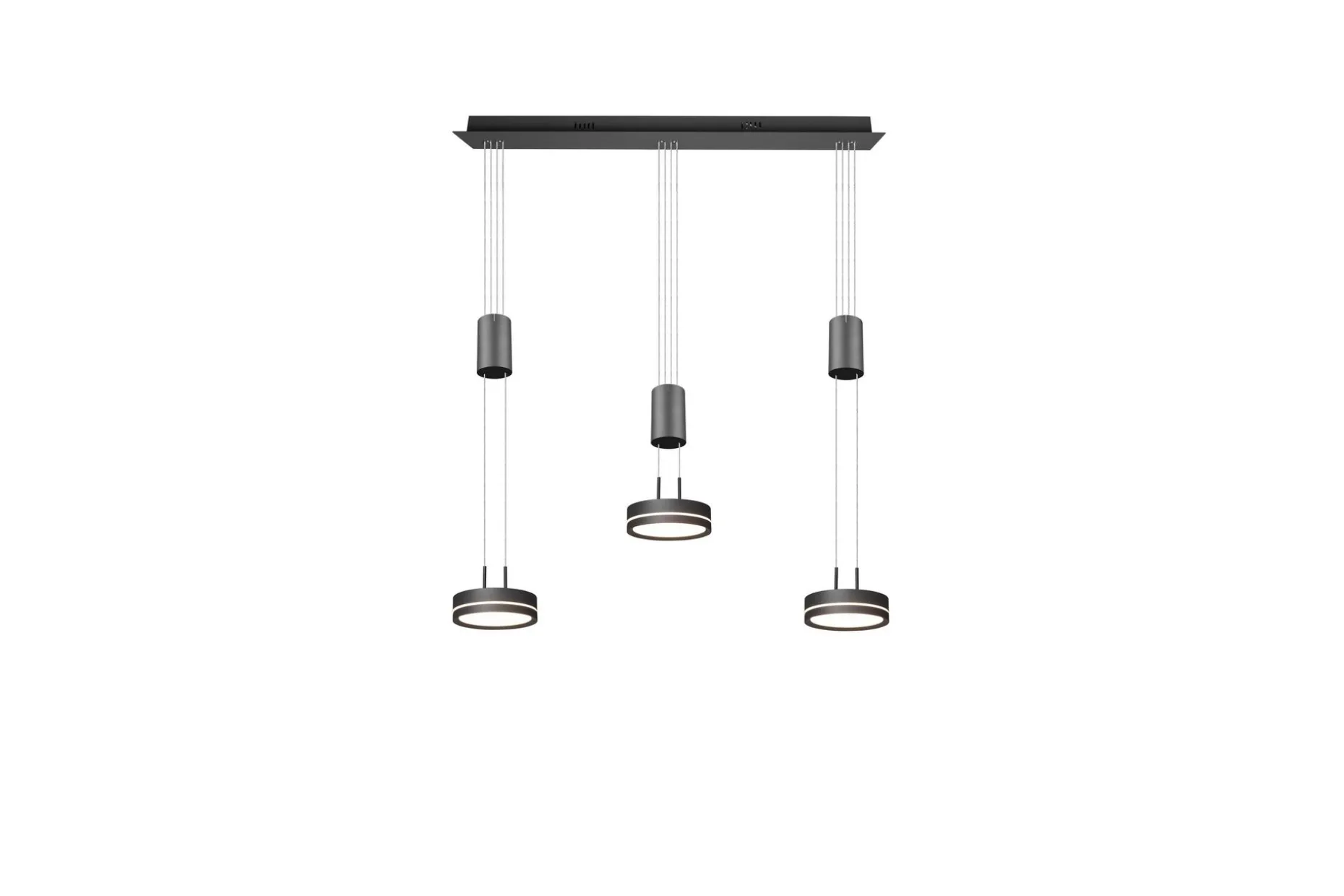 Trio Lighting Franklin LED taklampe 3L antrasitt