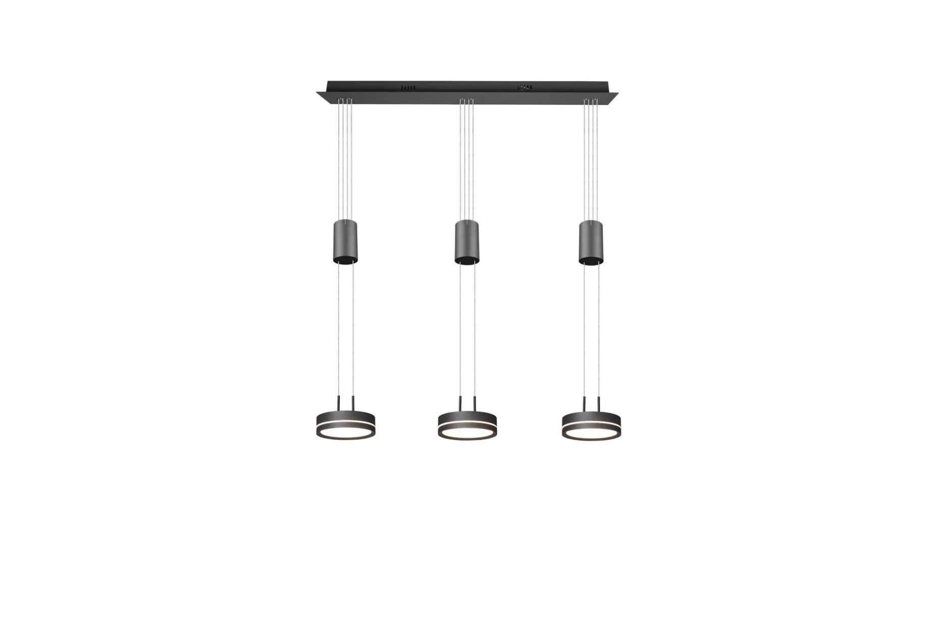 Trio Lighting Franklin LED taklampe 3L antrasitt