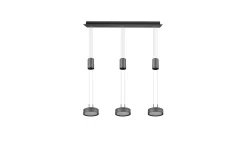 Trio Lighting Franklin LED taklampe 3L antrasitt