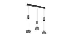 Trio Lighting Franklin LED taklampe 3L antrasitt
