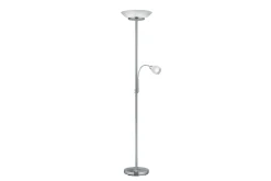 Trio Lighting Gerry gulvlampe E27+E14 børstet stål