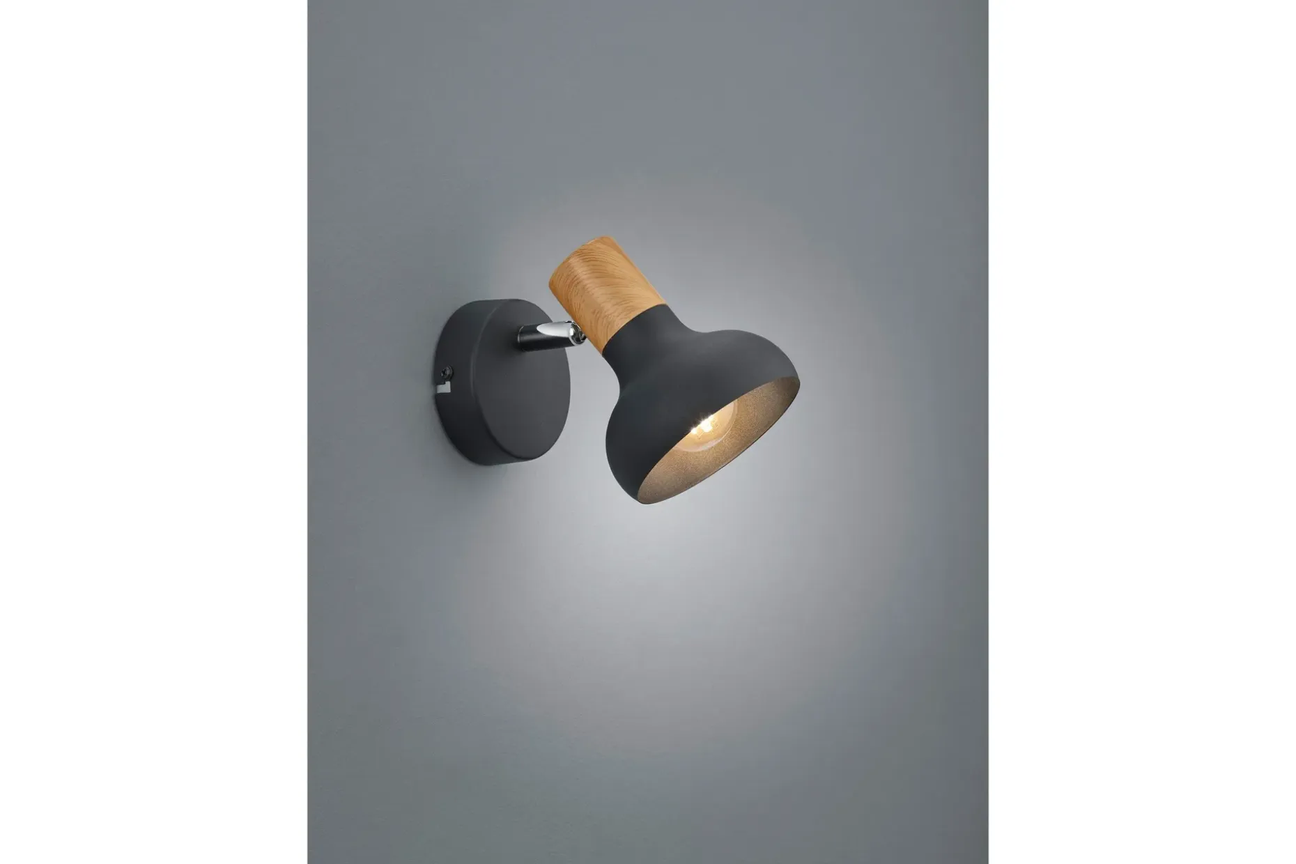 Trio Lighting Latika Spotlight 1L E14 matt svart/tre