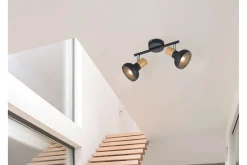 Trio Lighting Latika Spotlight 2L E14 Matt Svart/Tre