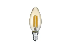 Trio Lighting LK LED E14 filament krone 4W 400lm 2700K brun 3-trinn