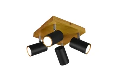 Trio Lighting Marley spot 4L GU10 matt svart/tre