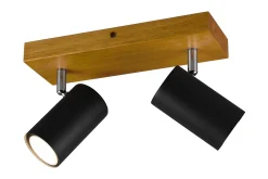 Trio Lighting Marley spot 2L GU10 matt svart/tre
