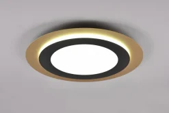 Trio Lighting Morgan LED plafond 45 cm matt svart/gull