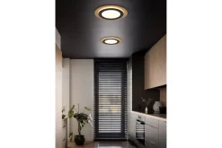 Trio Lighting Morgan LED plafond 45 cm matt svart/gull