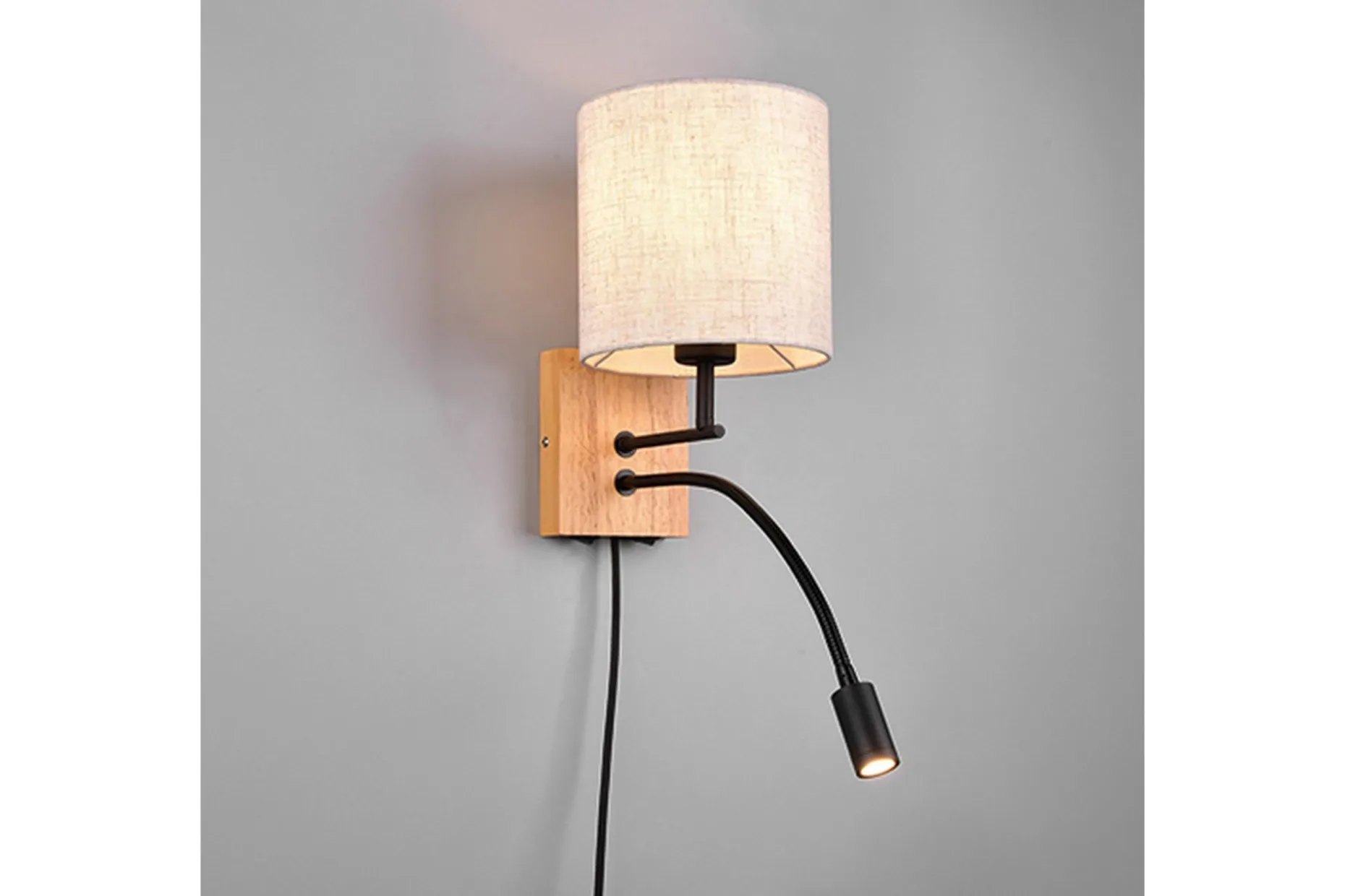 Trio Lighting Nilam Vegglampe m. Leselampe 18 cm LED + E27 tre