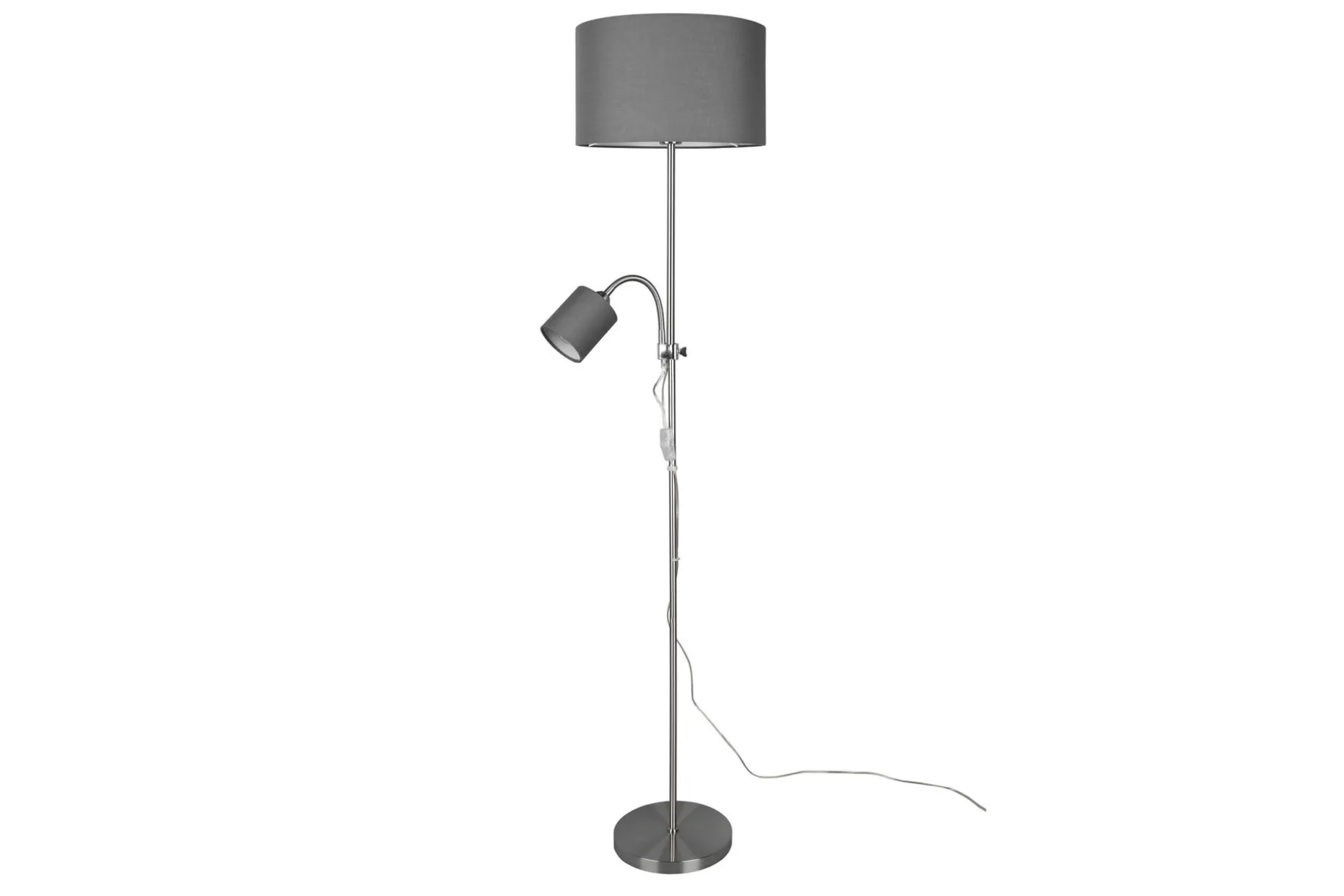 Trio Lighting Owen gulvlampe E27+E14 grå