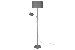 Trio Lighting Owen gulvlampe E27+E14 grå