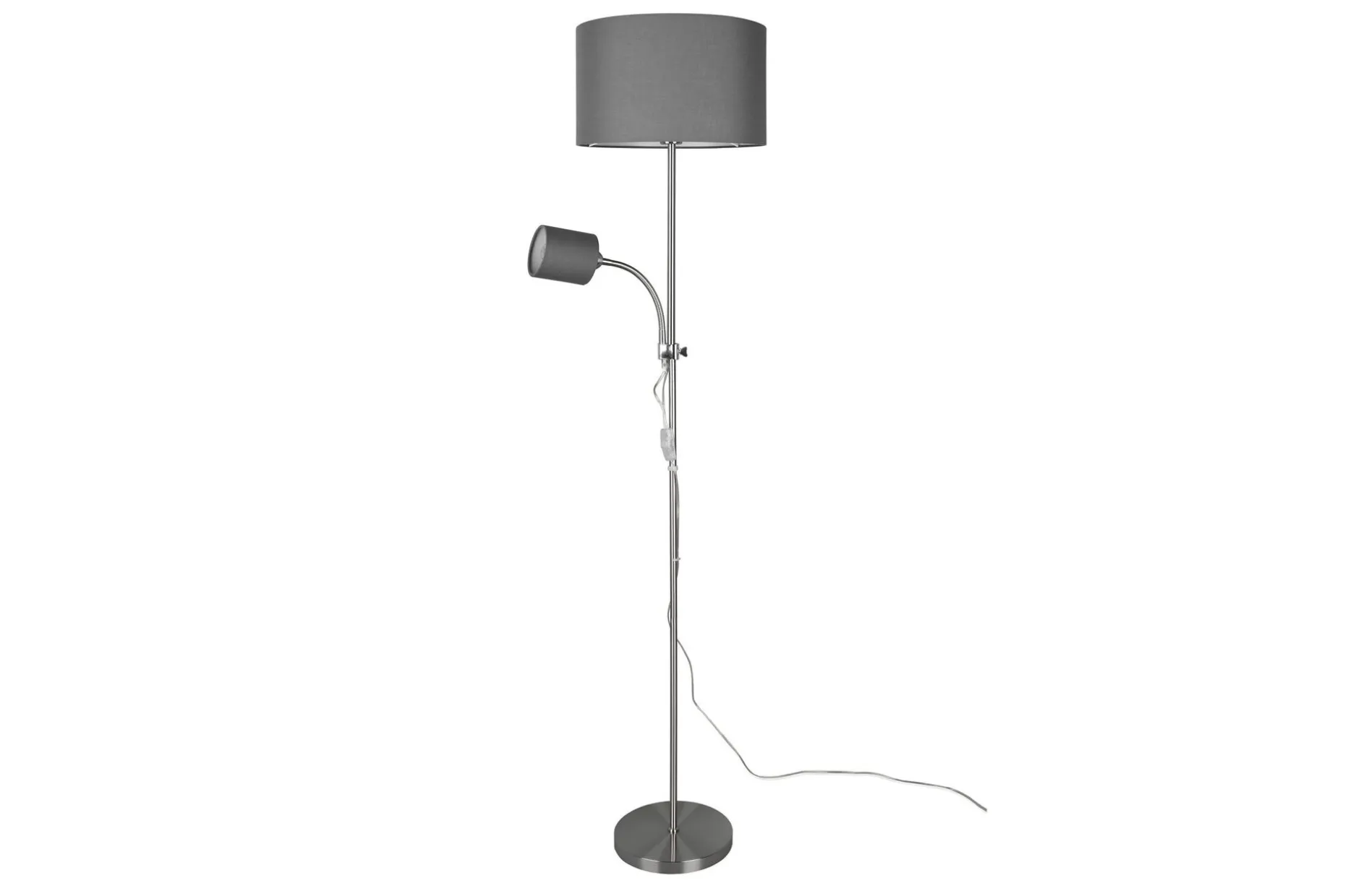 Trio Lighting Owen gulvlampe E27+E14 grå