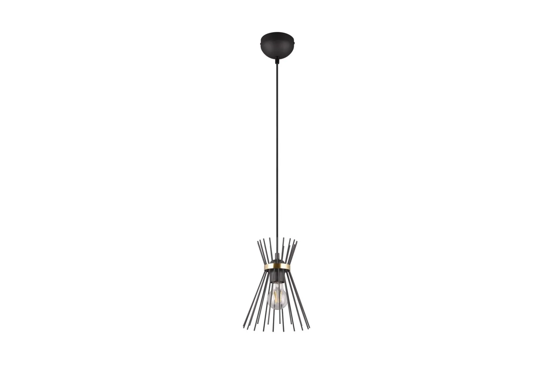 Trio Lighting Rod Taklampe 1L E27 svart/gull