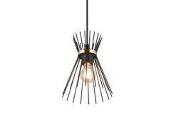 Trio Lighting Rod Taklampe 1L E27 svart/gull