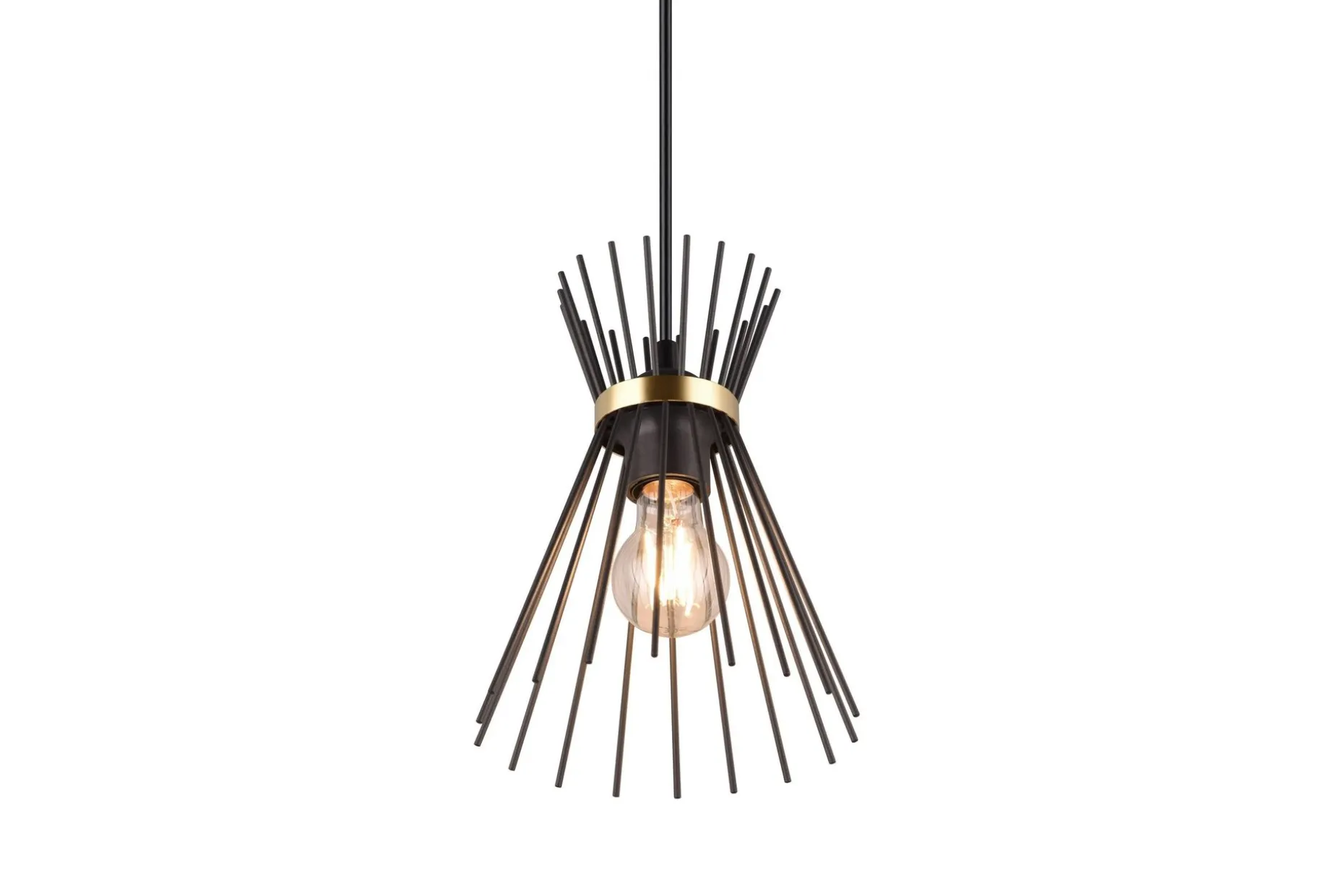 Trio Lighting Rod Taklampe 1L E27 svart/gull