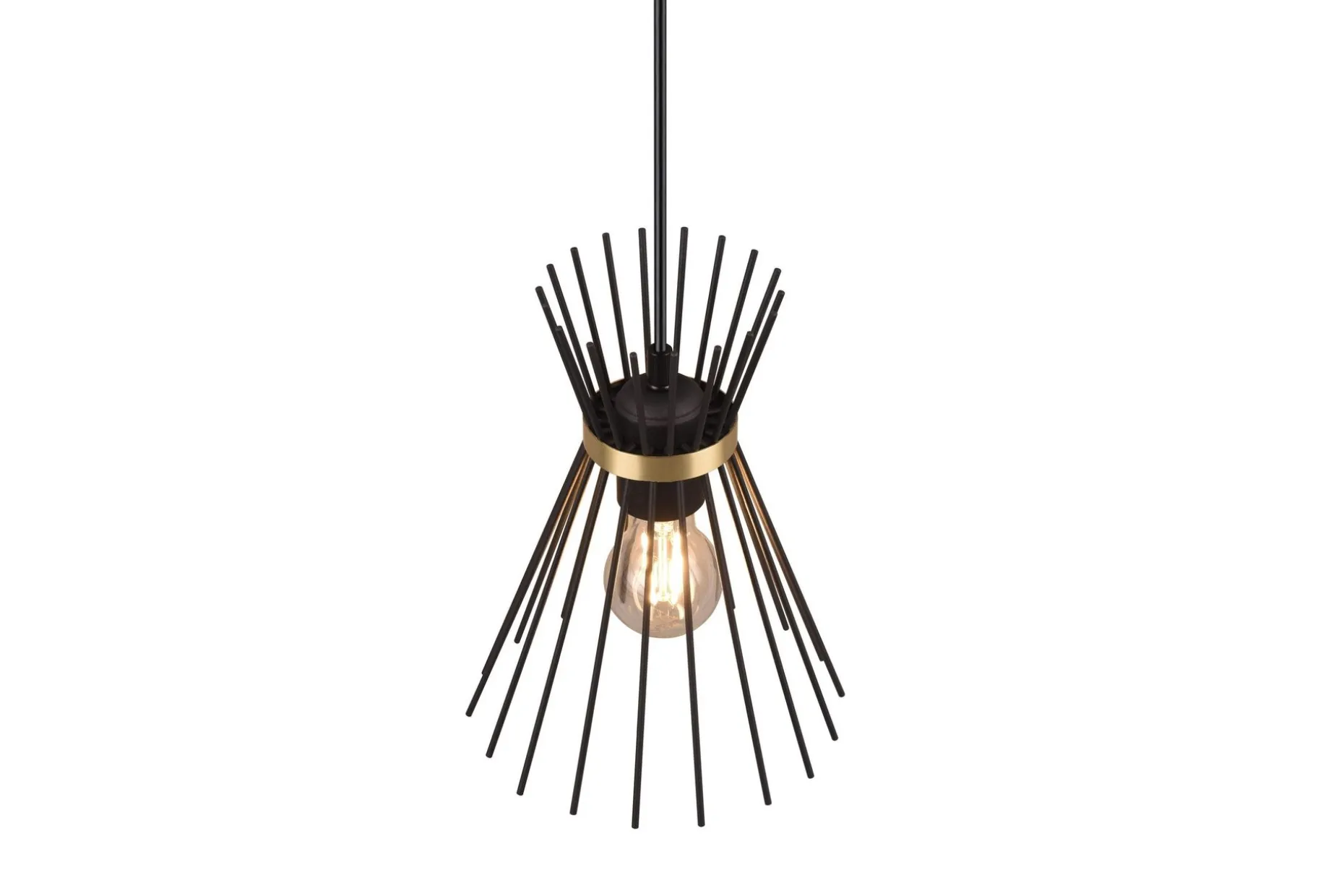 Trio Lighting Rod Taklampe 1L E27 svart/gull
