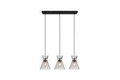 Trio Lighting Rod taklampe 3L E27 svart/gull