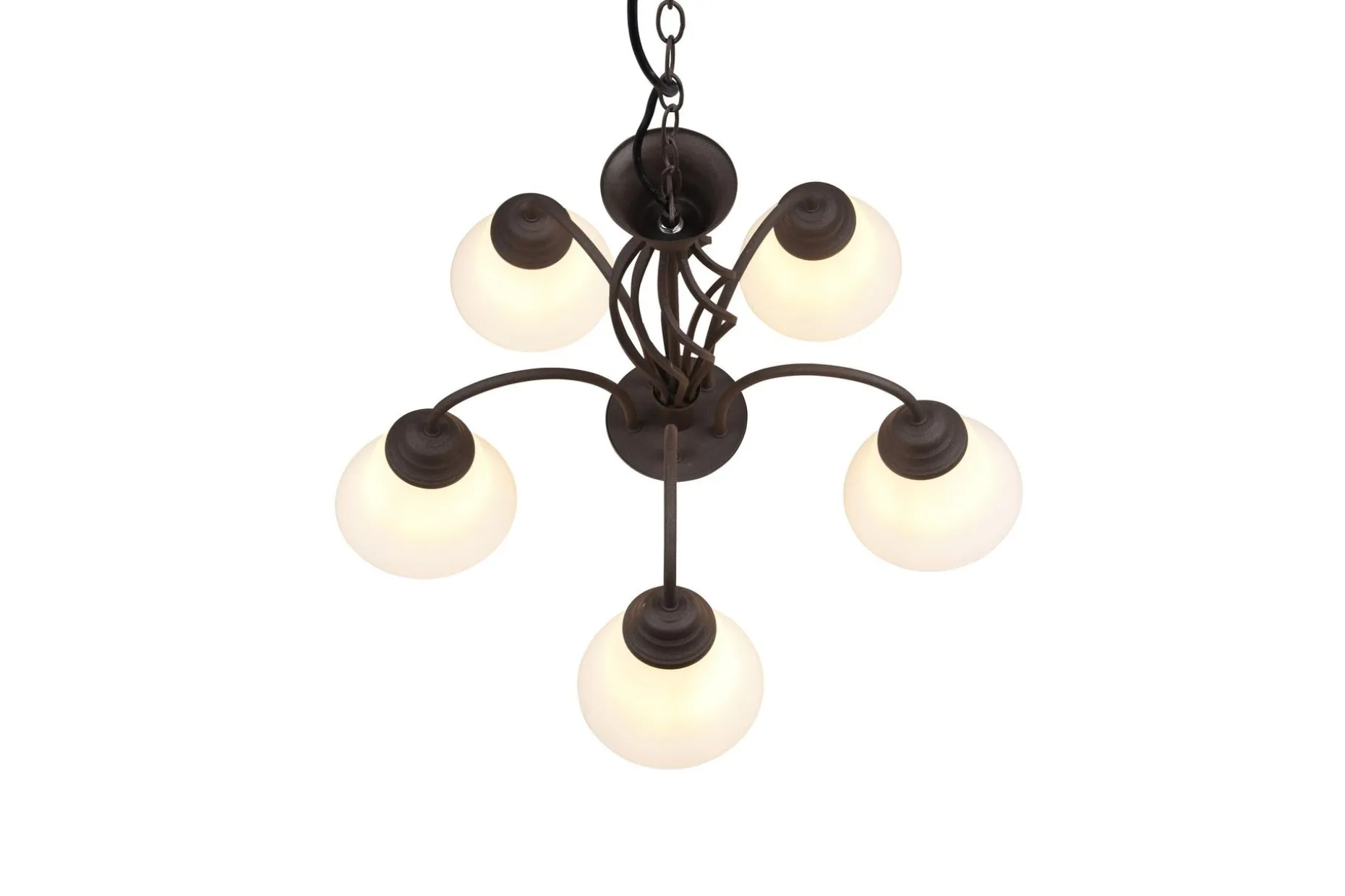 Trio Lighting Rostica lysekrone 5L E27 rustikk