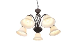 Trio Lighting Rostica lysekrone 5L E27 rustikk