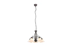 Trio Lighting Rostica lysekrone 5L E27 rustikk