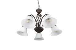 Trio Lighting Rostica lysekrone 5L E27 rustikk
