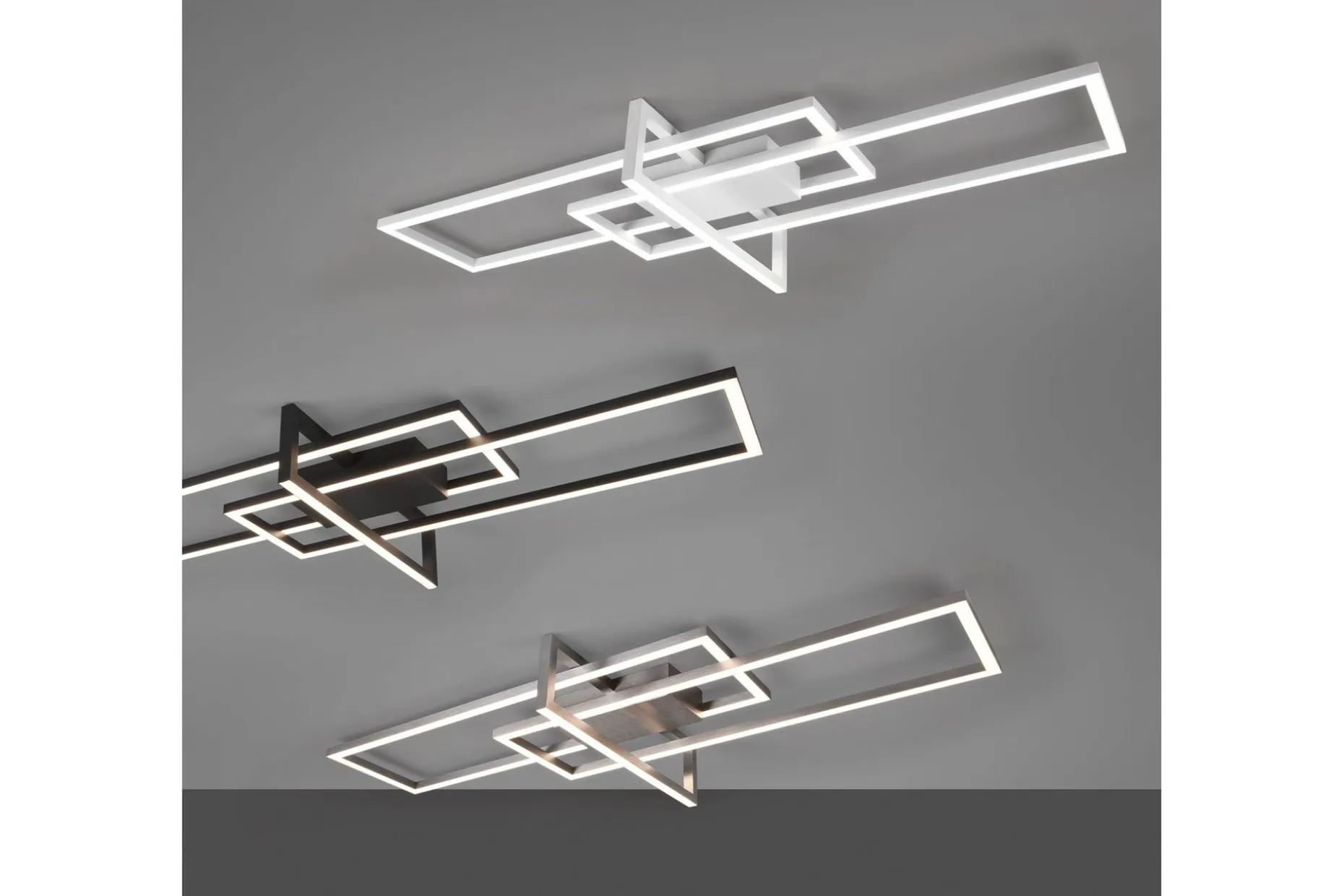Trio Lighting Salinas LED plafond børstet stål