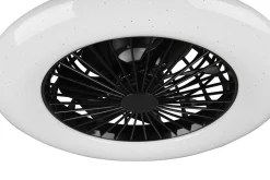 Trio Lighting Stralsund LED tak-/veggvifte matt svart starlight