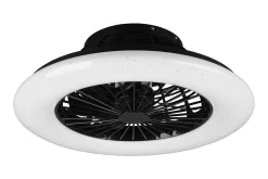 Trio Lighting Stralsund LED tak-/veggvifte matt svart starlight
