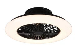 Trio Lighting Stralsund LED tak-/veggvifte matt svart starlight