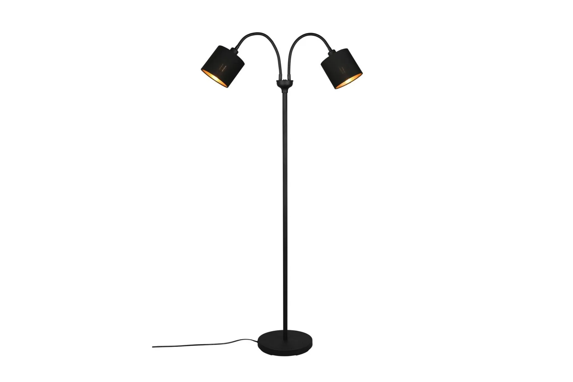 Trio Lighting Tommy gulvlampe 2L E14 matt svart/gull