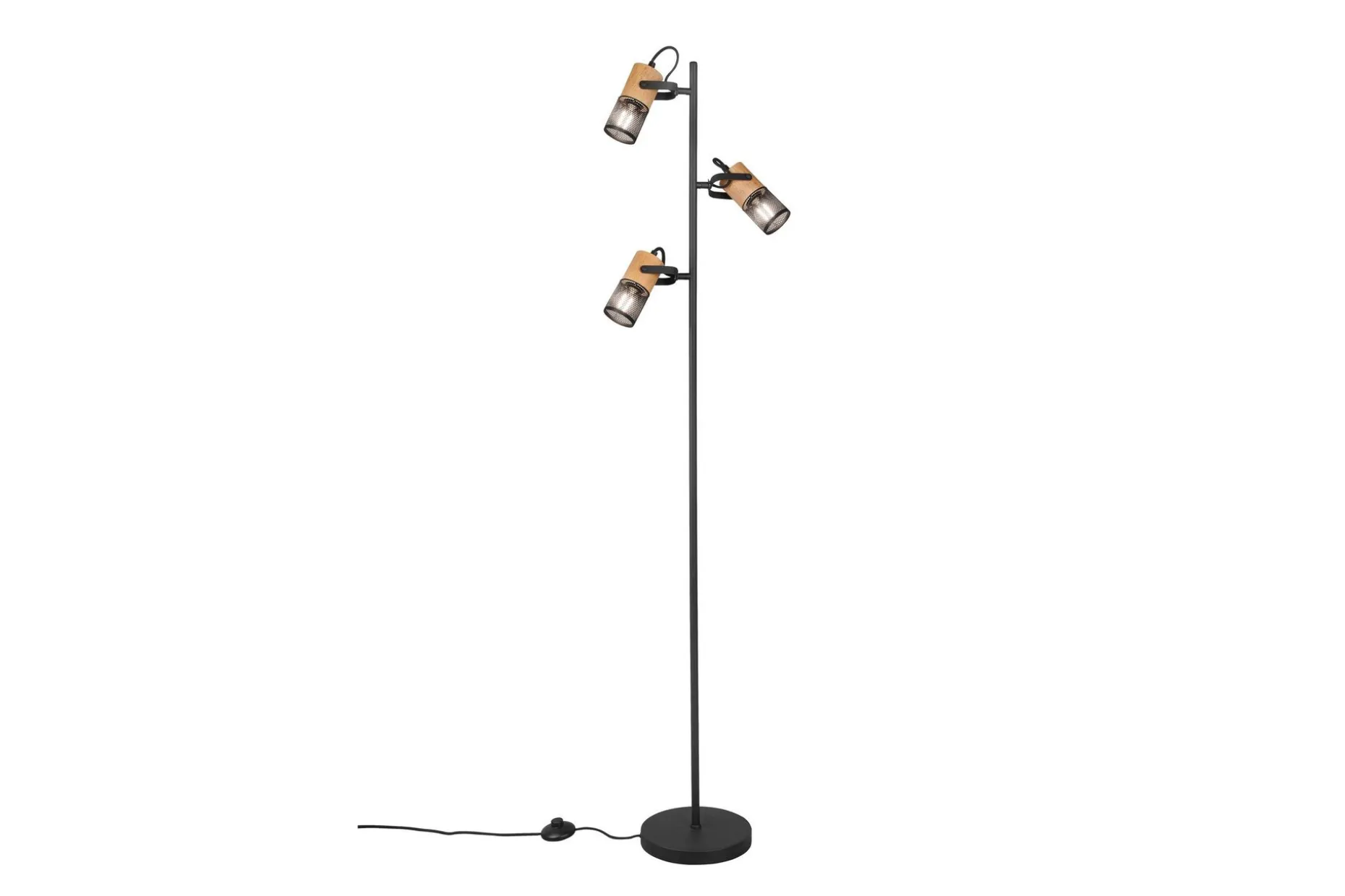 Trio Lighting Tosh gulvlampe E27 matt sort