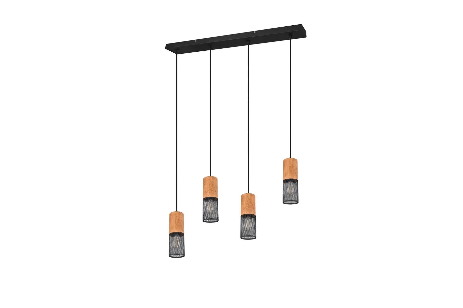 Trio Lighting Tosh taklampe 4L E27 matt sort