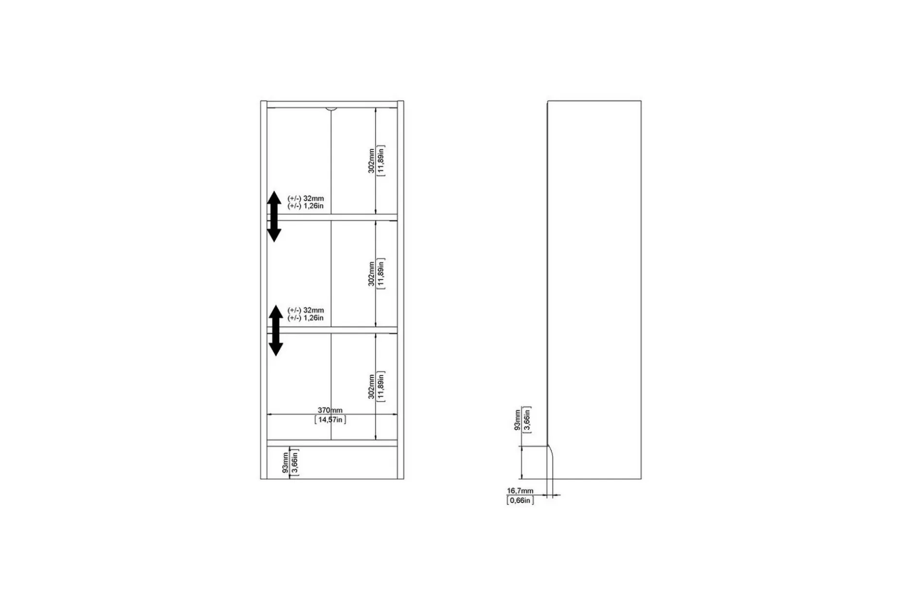 Trysil Bokhylle 107 cm