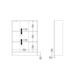 Trysil Bokhylle med 2 hyller 79x27x107 cm