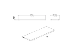 Trysil Hylleplate 75,4x26,45 cm