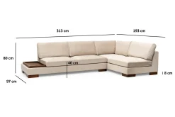 Tulima Sofa med Sjeselong Høyre