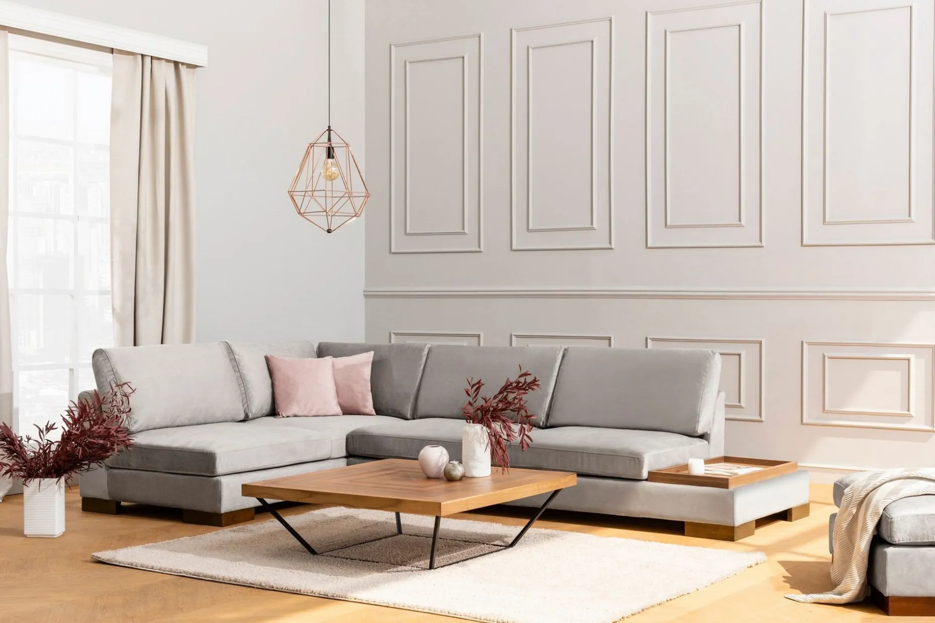 Tulima Sofa med Sjeselong m Krakk Venstre