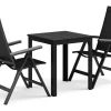 Tunis utendørs cafésett 70x70 cm med 2 Monaco Light regulerbare stoler